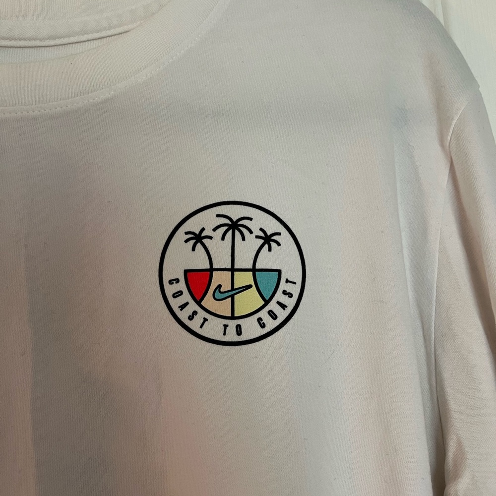 Nike White Long Sleeve Tee with Palm Logo - Picture 2 of 8